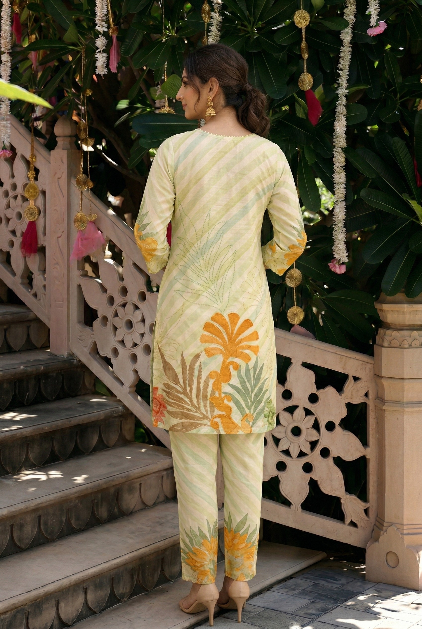 Premium Pistachio Floral Pure Cotton Co-ord Set